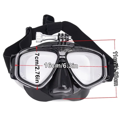 Tempered Lends Diving Mask with GoPro Mount