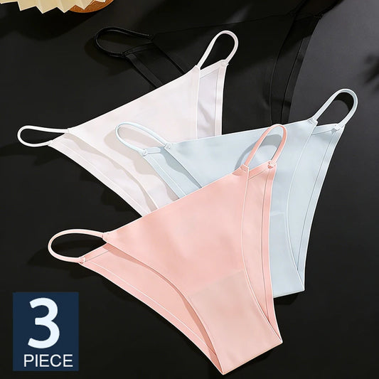 FINETOO 3Pcs Seamless Thin Strap Briefs
