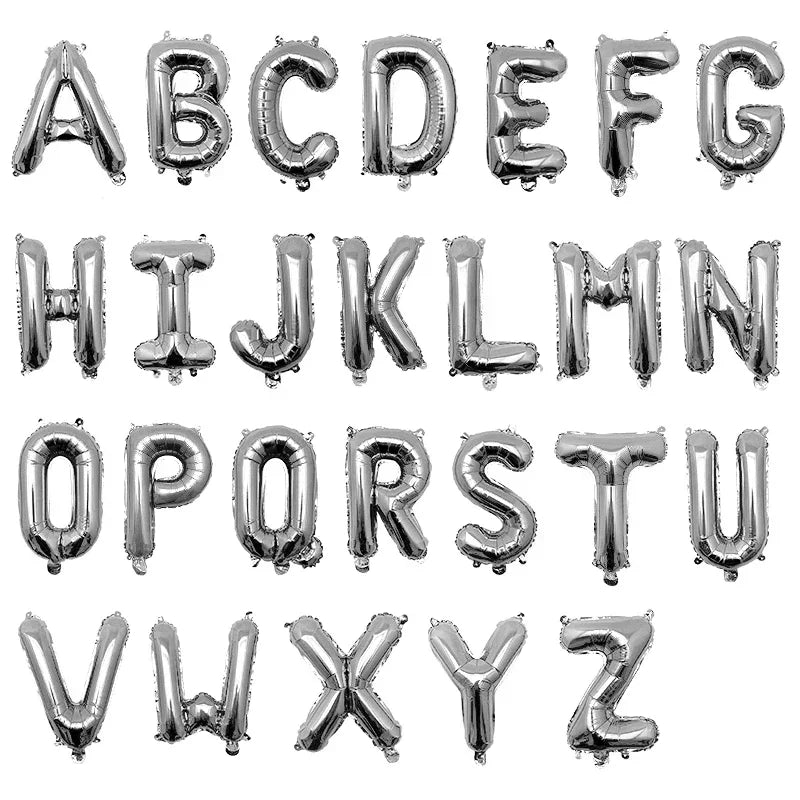 16 & 32 Inch Foil Letter Balloons A-Z, Air & Helium Alphabet Balloon Figures