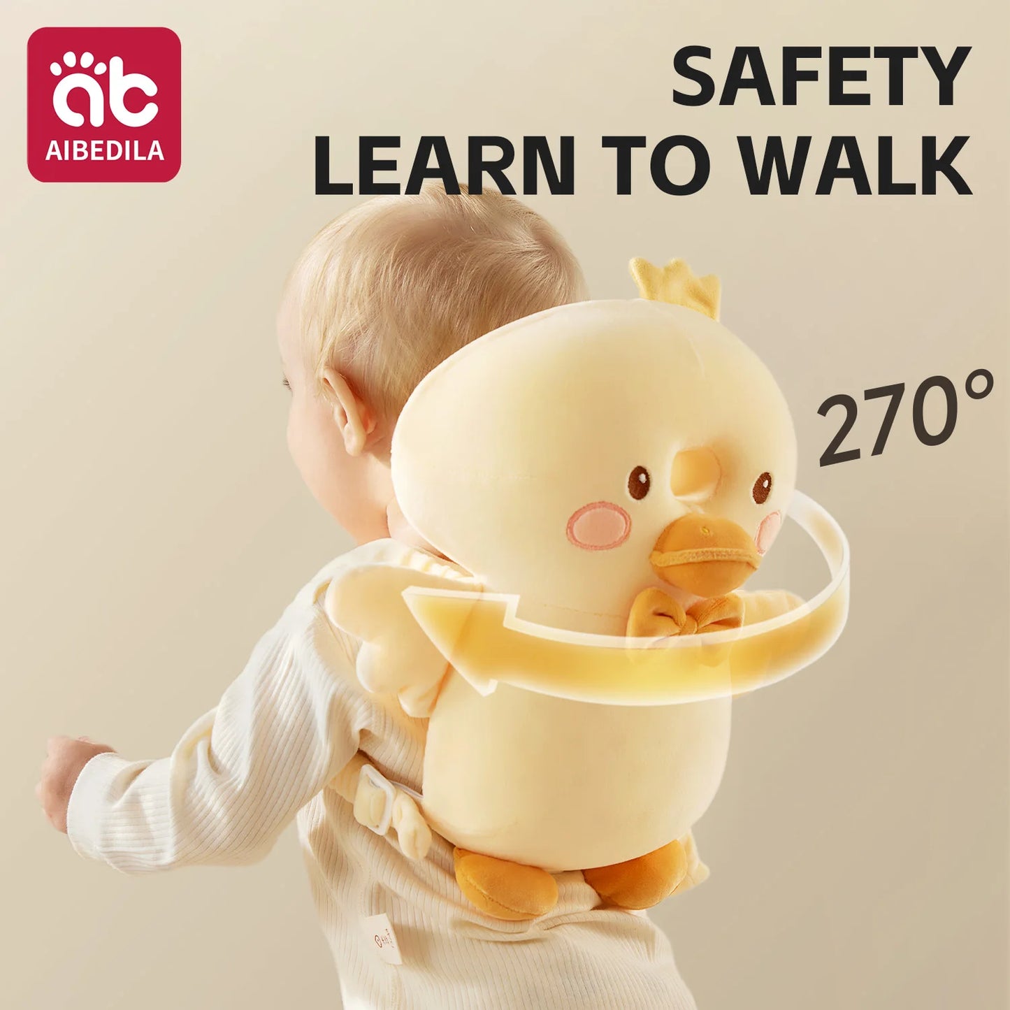 AIBEDILA Baby Head Protector Pillow 3-Sided Anti-Fall Back Safety