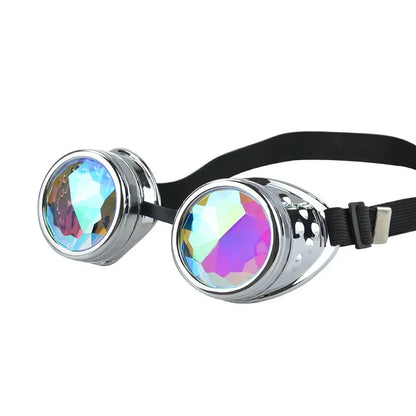 Retro Steampunk Kaleidoscope Goggles - Vintage Cyberpunk Party Glasses