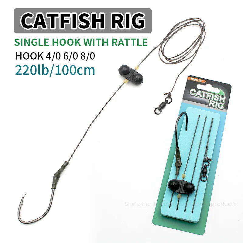 Single Hook with Rattle Catish Rigs