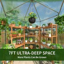 7x7x7.3FT Heavy Duty Metal Walk-in Greenhouse with 180g Double Layer Cover