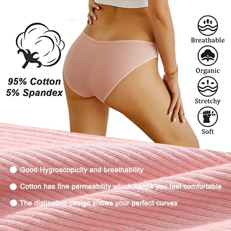FINETOO 4Pcs Cotton Panties