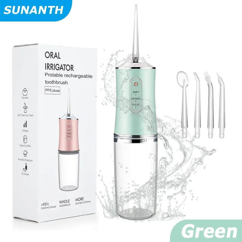 Portable Smart Electric Oral Irrigator 4 Jet Tips 3 Modes