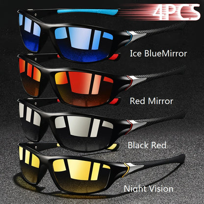 4-Pack Unisex UV400 Polarized Sports Sunglasses