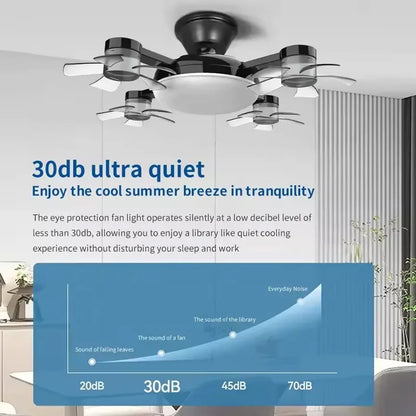 2-in-1 E27 Drone-Design Ceiling Fan Light with Remote Control (60W)
