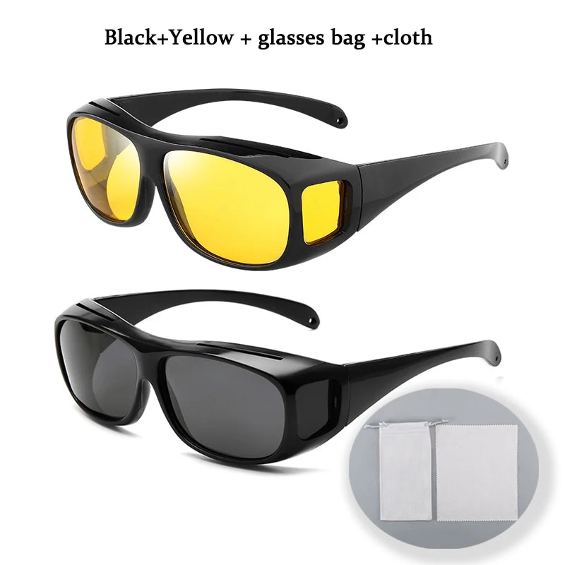 Night Vision Oversized Driver Anti-Glare Glasses