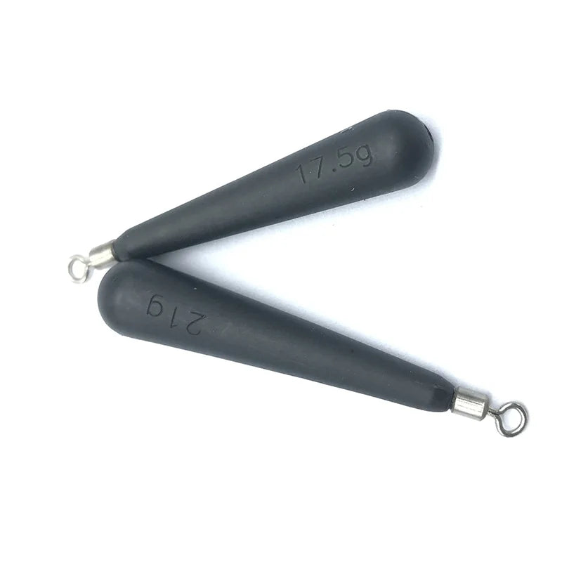 Matte Black Skinny Tungsten Drop Shot Weights Set for Bass Fishing