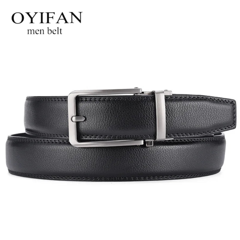 Leather Metal Automatic Buckle Belt