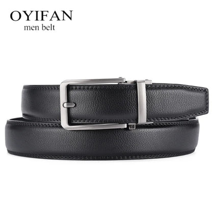 Leather Metal Automatic Buckle Belt