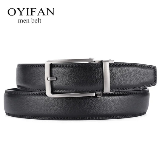 Leather Metal Automatic Buckle Belt
