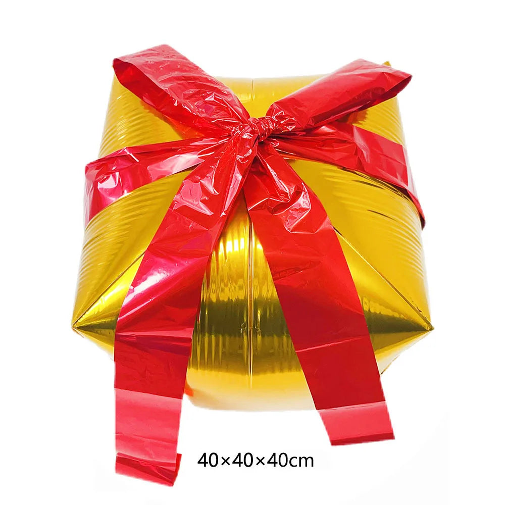 Large Standing 4D Foil Christmas Balloon - Inflatable Holiday Decor with Base