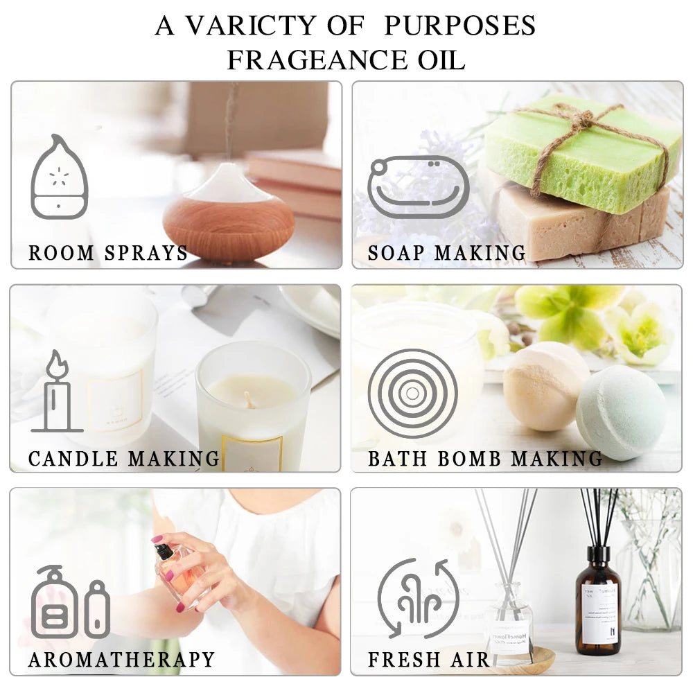 EUQEE 6pcs Fragrance Oils Set 10ml