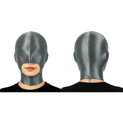 Glossy Full-Head Zippered Balaclava Hood