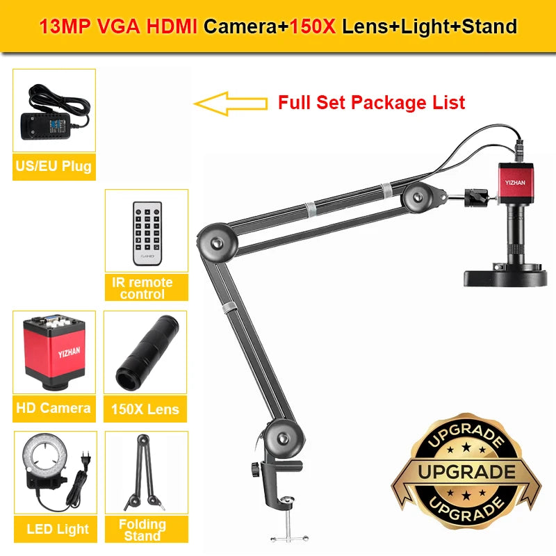 YIZHAN 150X Digital Microscope 4K 60MP HDMI USB