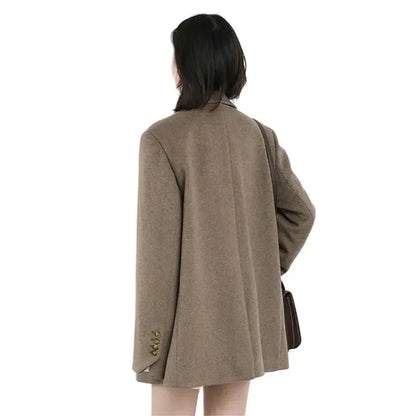 CHIC VEN Women's Elegant Mid-Long Wool Blend Overcoat
