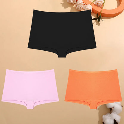 FINETOO 3PCS Cotton Boyshorts