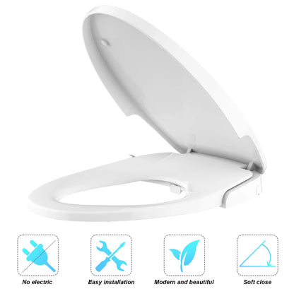Premium Non-Electric Round Bidet Toilet Seat with Dual Nozzle