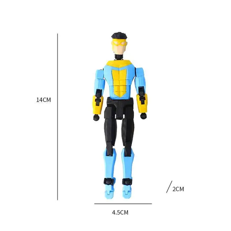 3d Printed Blue-Masked Invincible T13 Dummy Multi-Jointed Action Figure