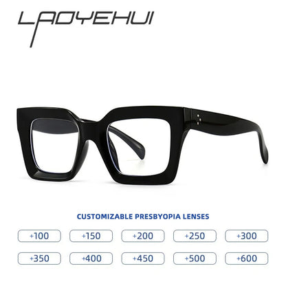 Vintage Oversized Square Anti Blue Light Reading Glasses