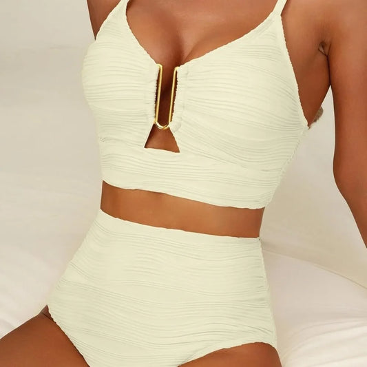 Women’s High-Waist Cutout Two-Piece Bikini Set