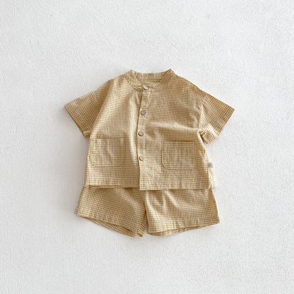 MILANCEL Toddler & Kids Short Sleeve Shirt and Shorts Set