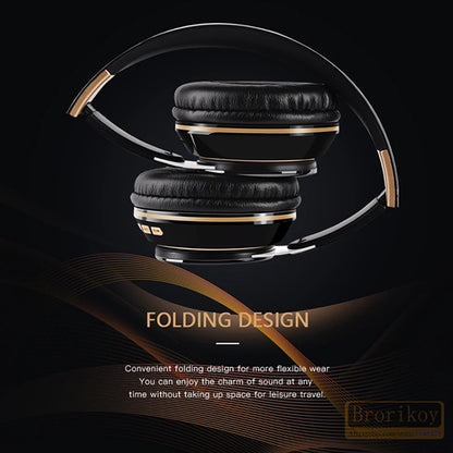 Foldable Wireless Bluetooth Headphones with SD Card Slot & Mic
