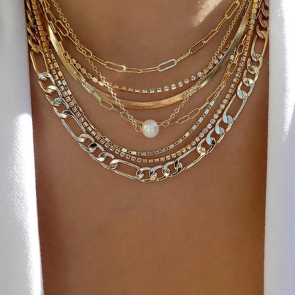 5pcs Simple Braided Bead Chain Necklaces