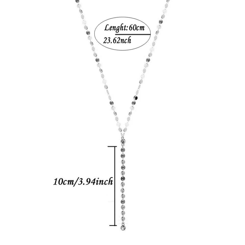 Stainless Steel Multilayer Sequined Choker Necklace