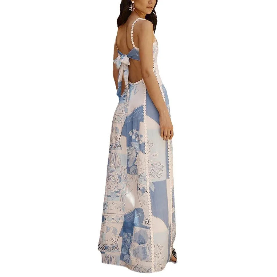 Women's Tie-Dye Spaghetti Strap Ankle-Length Sundress