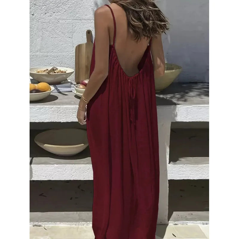 Strapless Backless Long Loose Dress