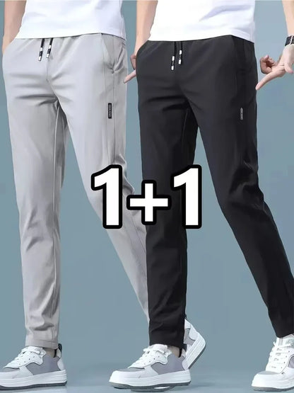 2Pces Stretch Slim Elastic Waist Joggers