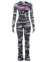 Printed 2Pce Hooded Crop Jacket + Leggings Set