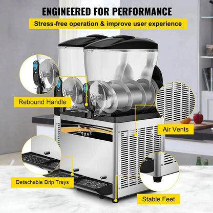 Sihao Commercial 15L Double Tank Margarita Machine