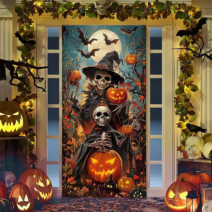 Spooky Ghostly Clown Door Curtain Backdrop