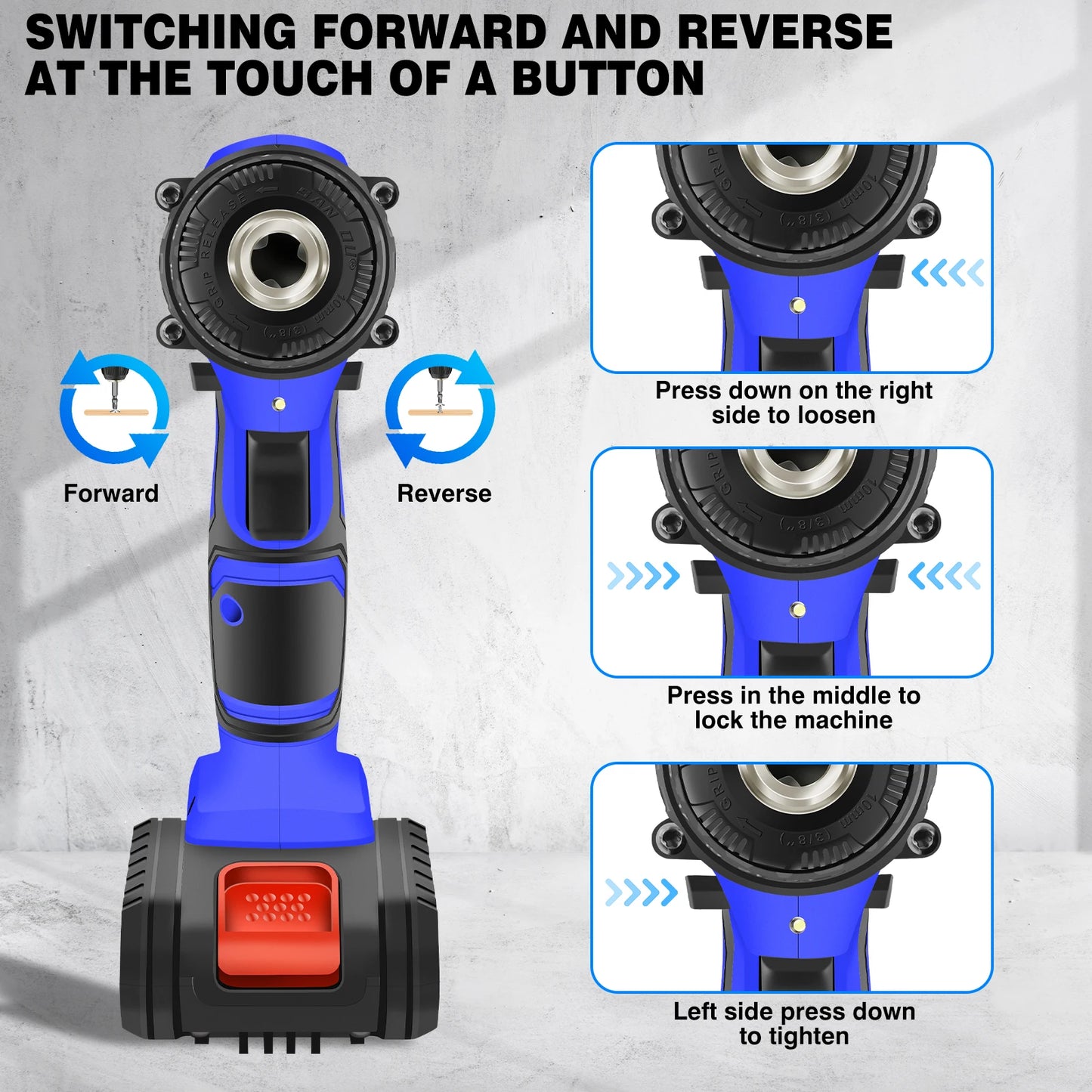 BRIEFNESS 21V Cordless Drill & Electric Screwdriver 2-Speed
