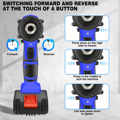 BRIEFNESS 21V Cordless Drill & Electric Screwdriver 2-Speed
