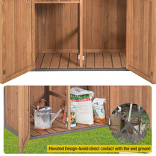 Outdoor Storage Shed Cabinet with Metal Frame for Stability