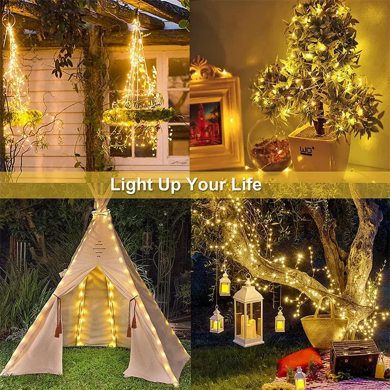 LED Solar String Fairy Lights for Outdoor Patio & Garden