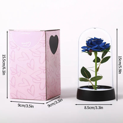 Artificial Eternal Rose LED Light in Glass Cover