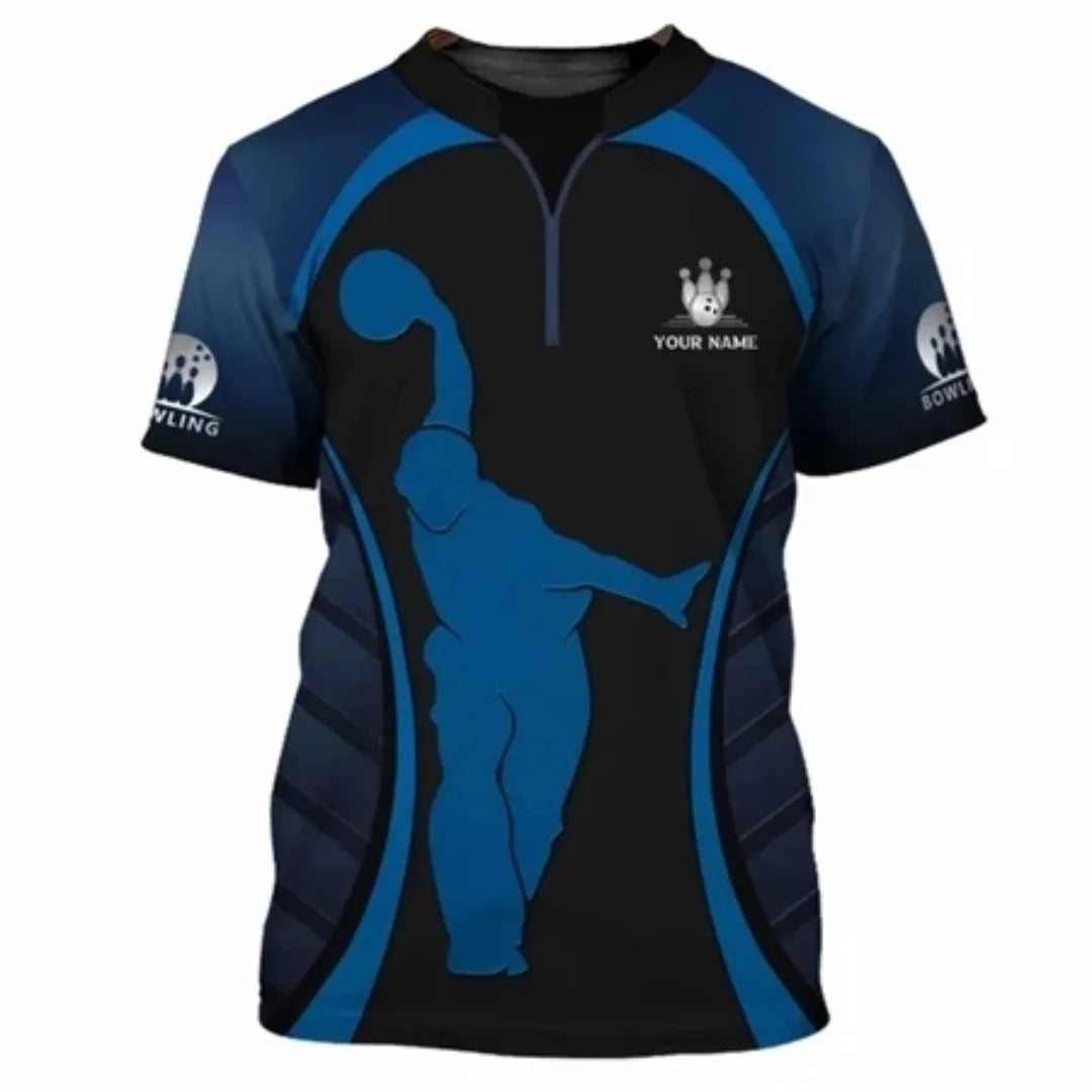 3D Graphic Bowling Silhouette Performance Jersey Shirt