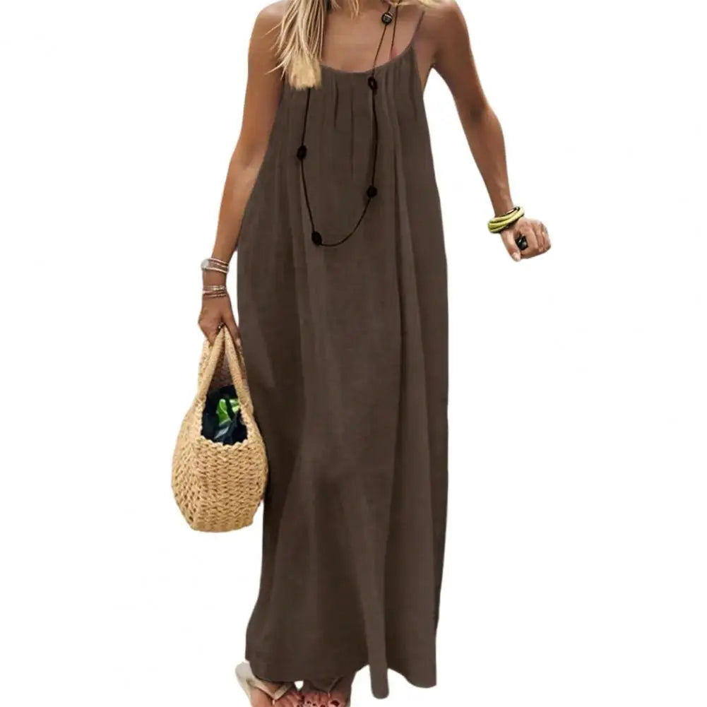 Backless Beach Long Loose Dress