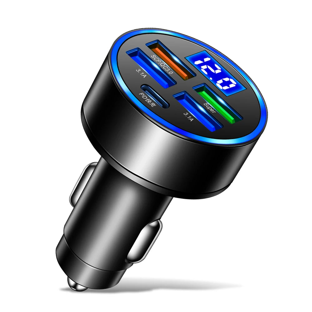250W PD Fast Charging Type C USB Phone Adapter in Car