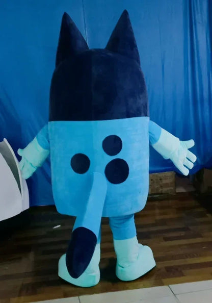 Blue Cartoon Dog Mascot Costume - Full Body Adult Outfit