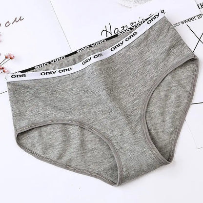 3-Pack Women's Pure Cotton Mid-Waist Briefs