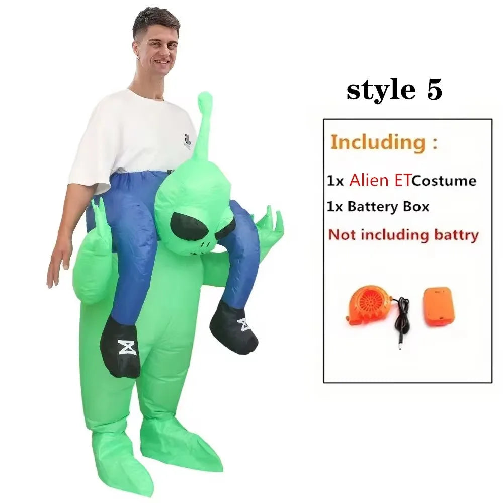 Funny Green Alien Inflatable Costume - Adult & Kids Blow Up Cosplay Outfit