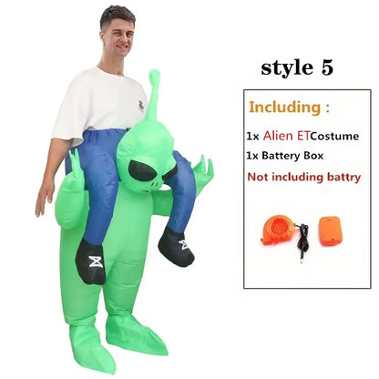 Funny Green Alien Inflatable Costume - Adult & Kids Blow Up Cosplay Outfit