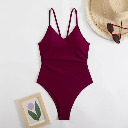 One-Piece High Cut Bathing Suit