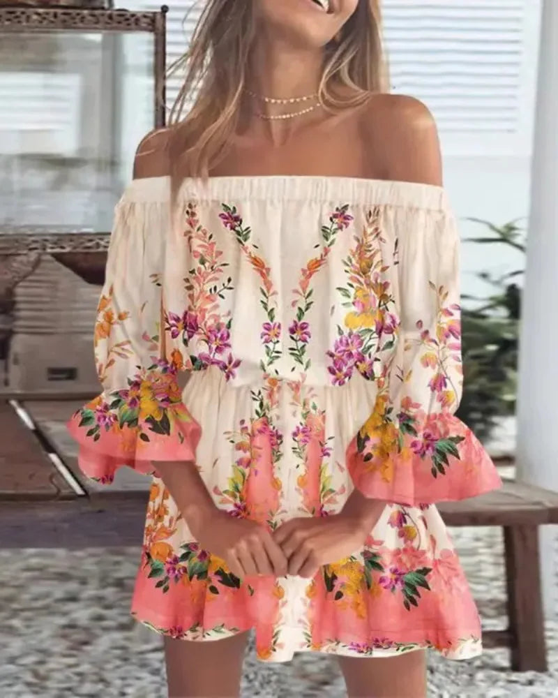 Women's Summer Floral Off-Shoulder Boho Blouse